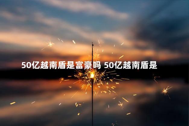 50亿越南盾是富豪吗 50亿越南盾是不是富豪